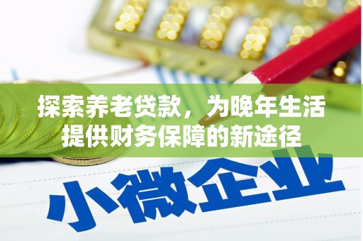 金塘探索养老贷款，为晚年生活提供财务保障的新途径