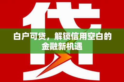 金塘白户可贷，解锁信用空白的金融新机遇