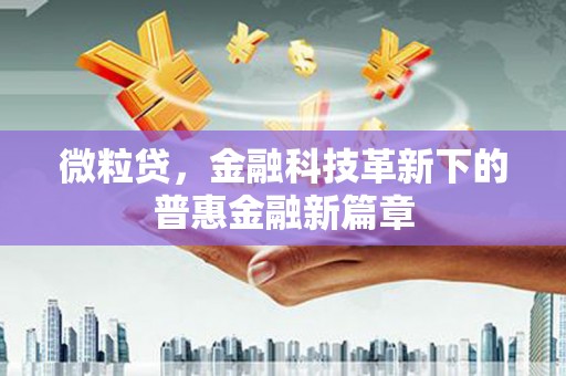 金塘微粒贷，金融科技革新下的普惠金融新篇章