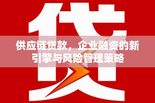 金塘供应链贷款，企业融资的新引擎与风险管理策略