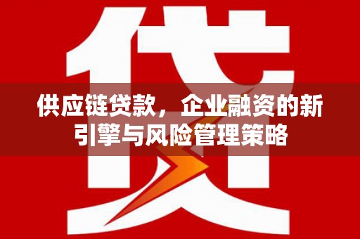 金塘供应链贷款，企业融资的新引擎与风险管理策略